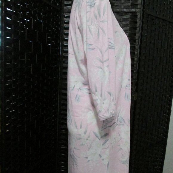 Miss Elaine Cottonessa Short Nightgown 3/4 Sleeve Botanical Pattern Pink NWT M - Picture 10 of 13
